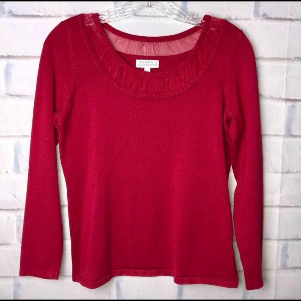 Joseph A Scoop Neck 3/4 Length Sleeve Top